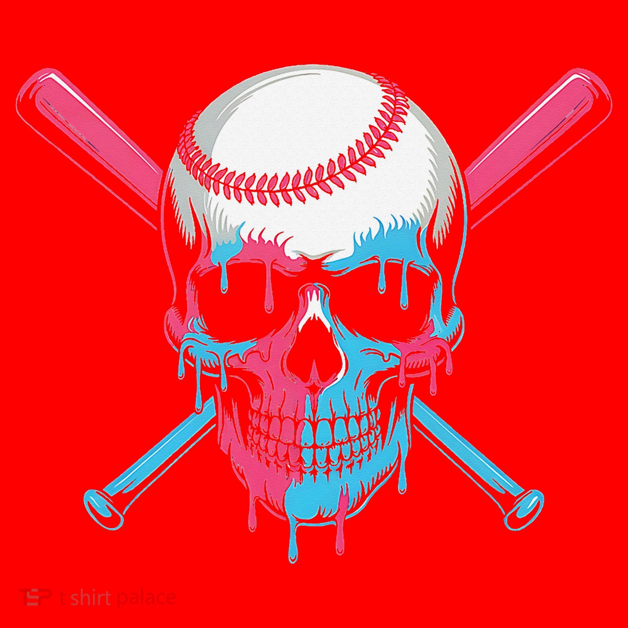 Ice Cream Baseball Fun Summer Sports Dessert Dripping Skull Santa Hat