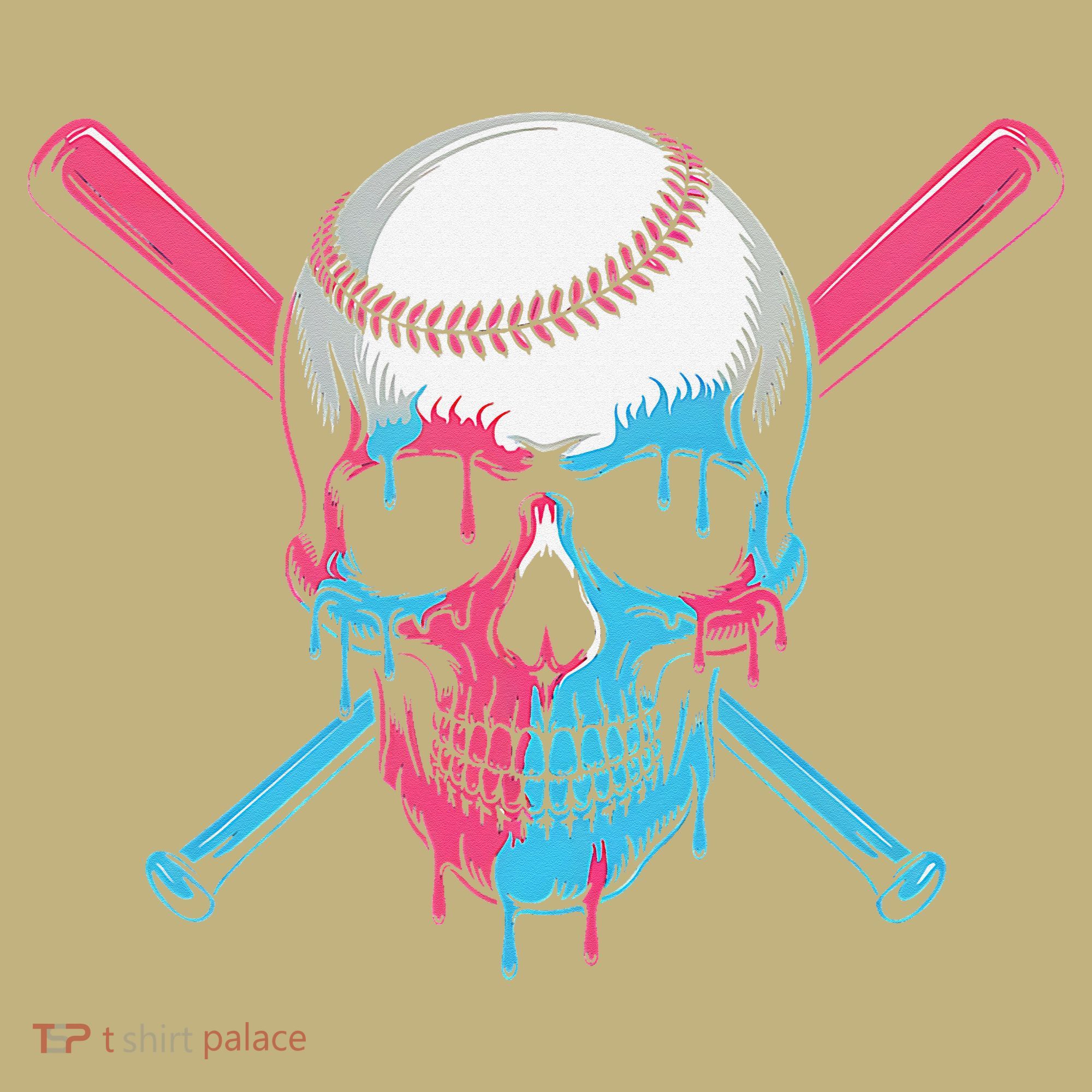 Ice Cream Baseball Fun Summer Sports Dessert Dripping Skull Hoodie