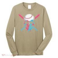 Ice Cream Baseball Fun Summer Sports Dessert Dripping Skull Long Sleeve Shirt thumb 0