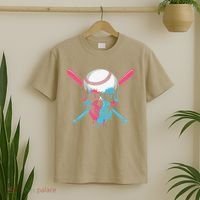 Ice Cream Baseball Fun Summer Sports Dessert Dripping Skull T-Shirt thumb 2