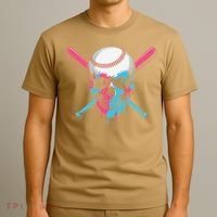 Ice Cream Baseball Fun Summer Sports Dessert Dripping Skull T-Shirt thumb 3