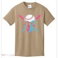 Ice Cream Baseball Fun Summer Sports Dessert Dripping Skull Kids T-Shirt thumb 0