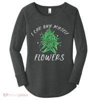 I Can Buy Myself Flowers Weed Funny 420 Day Cannabis Women's Perfect Tri Tunic Long Sleeve Shirt thumb 0