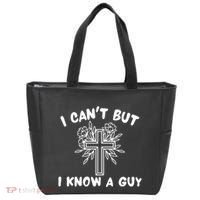 I CanT But I Know A Guy Jesus Cross Funny Christian Tote Bag thumb 0
