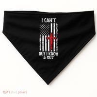 I Can't But I Know A Guy Jesus Cross Christian USA Flag USA-Made Doggie Bandana thumb 0