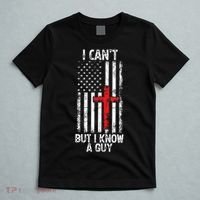 I Can't But I Know A Guy Jesus Cross Christian USA Flag T-Shirt thumb 5