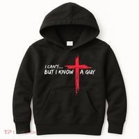 I Can't But I Know A Guy Jesus Cross Funny Christian Kids Hoodie thumb 0