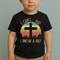 I Can't But I Know A Guy Jesus Cross Funny Christian Toddler T-Shirt thumb 2