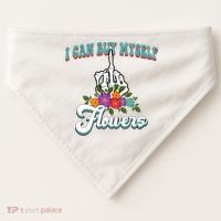 I Can Buy Myself Flowers Middle Finger Floral USA-Made Doggie Bandana thumb 0