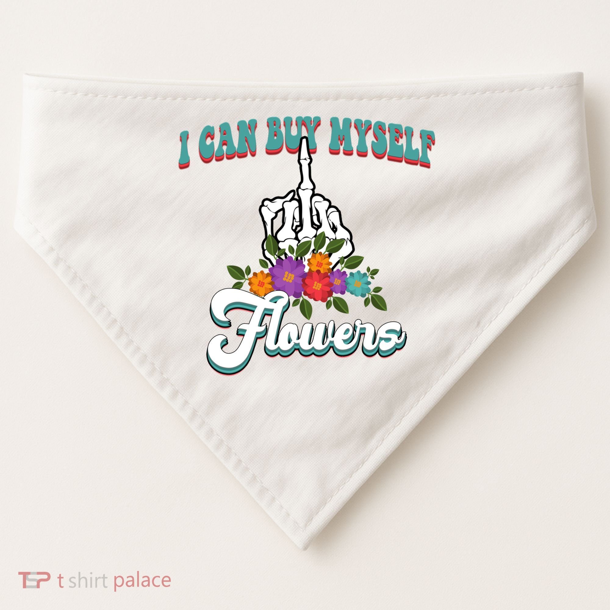 I Can Buy Myself Flowers Middle Finger Floral USA-Made Doggie Bandana