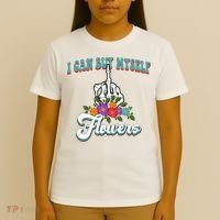 I Can Buy Myself Flowers Middle Finger Floral T-Shirt thumb 4