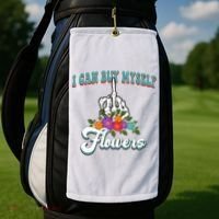 I Can Buy Myself Flowers Middle Finger Floral Golf Towel thumb 2