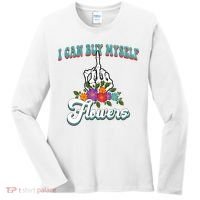 I Can Buy Myself Flowers Middle Finger Floral Women's Long Sleeve Shirt thumb 0