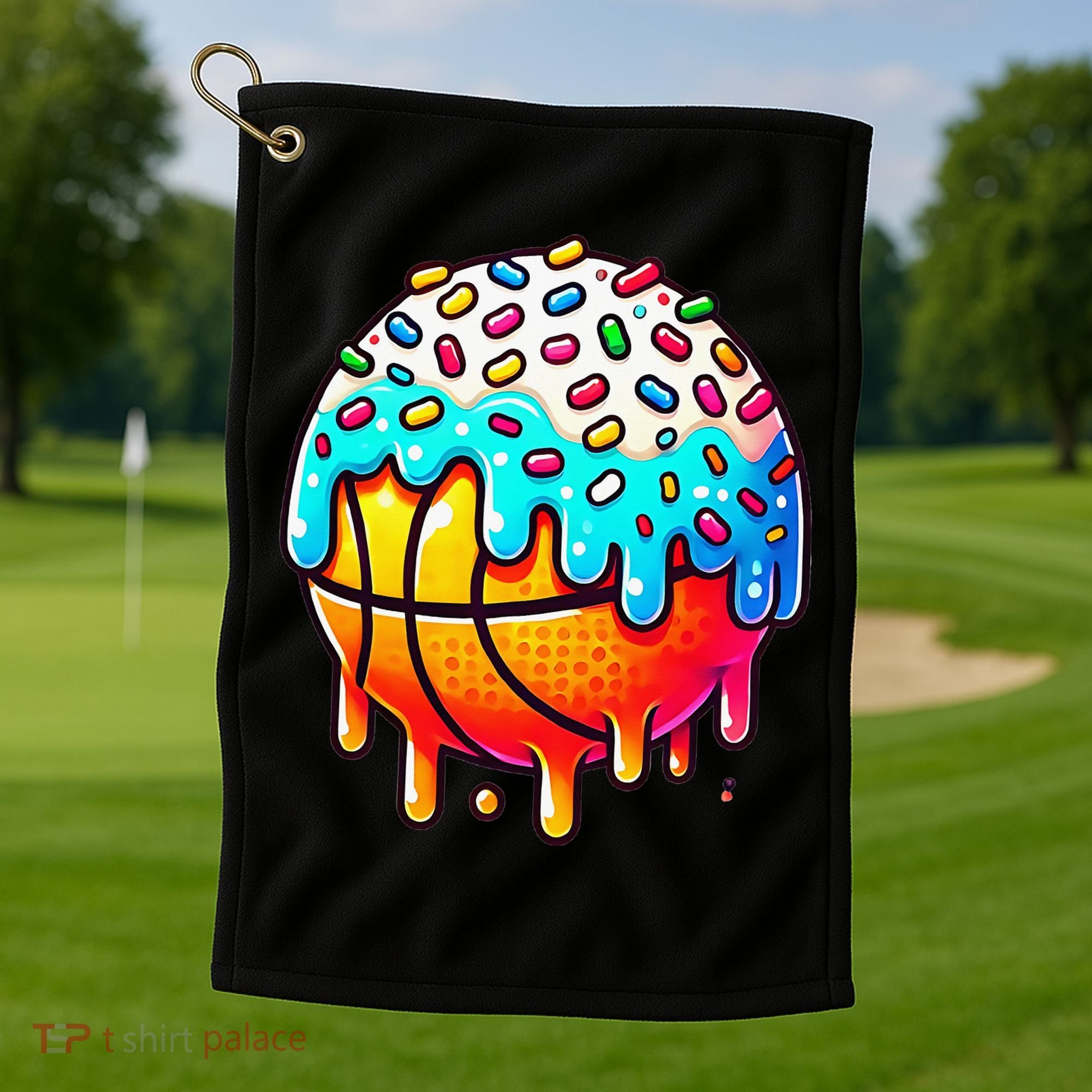 Ice Cream Basketball Drip Basketball Stuff Golf Towel