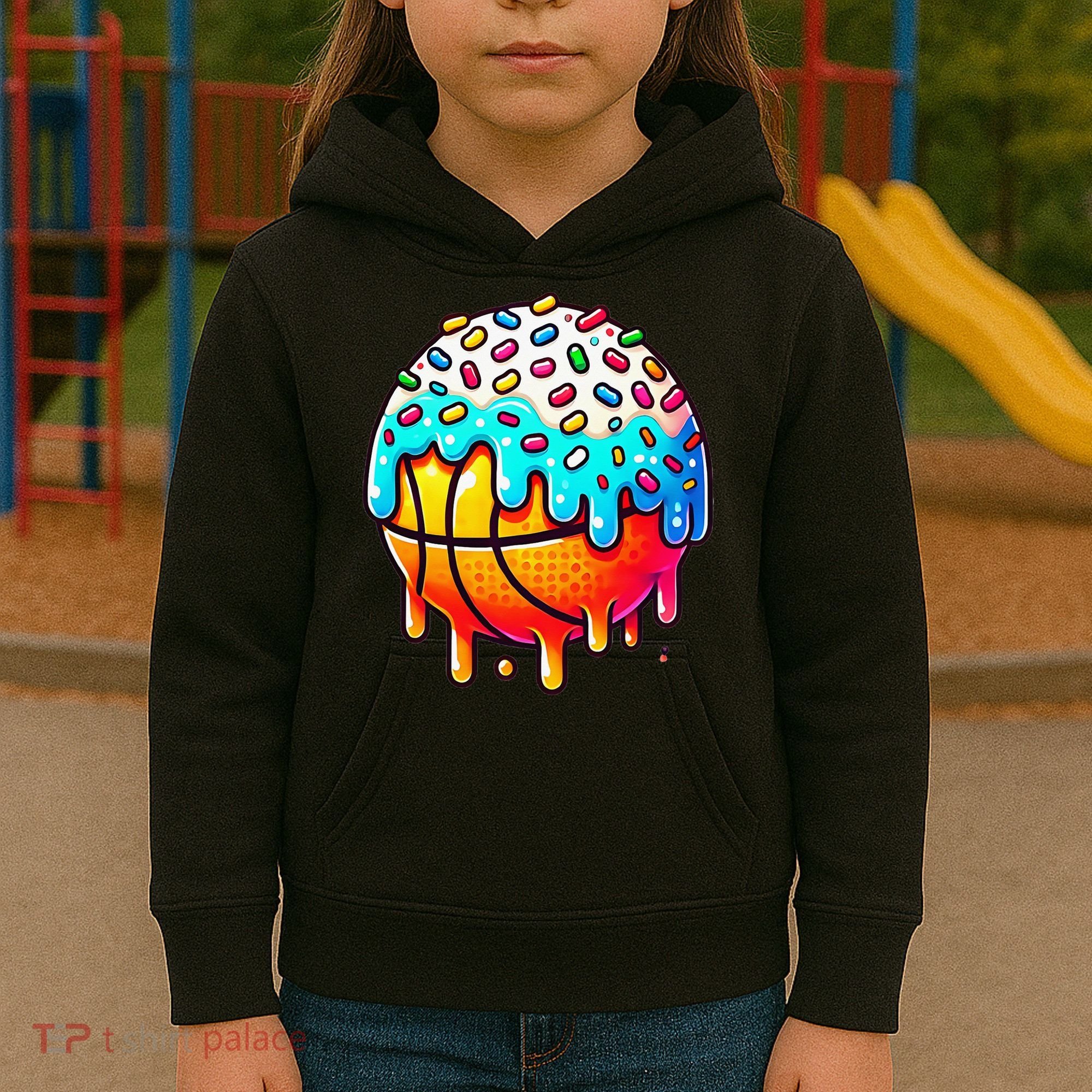 Ice Cream Basketball Drip Basketball Stuff Kids Hoodie