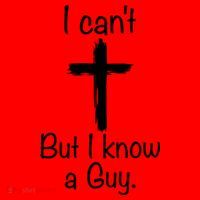 I Cant But I Know A Guy Funny Jesus Cross Christian Santa Hat thumb 1