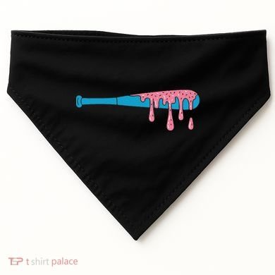 Ice Cream Baseball Bat With Baseball Sprinkles Drip USA-Made Doggie Bandana