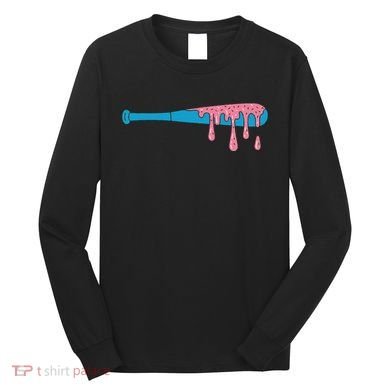 Ice Cream Baseball Bat With Baseball Sprinkles Drip Long Sleeve Shirt
