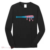 Ice Cream Baseball Bat With Baseball Sprinkles Drip Long Sleeve Shirt thumb 0