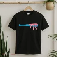 Ice Cream Baseball Bat With Baseball Sprinkles Drip T-Shirt thumb 2