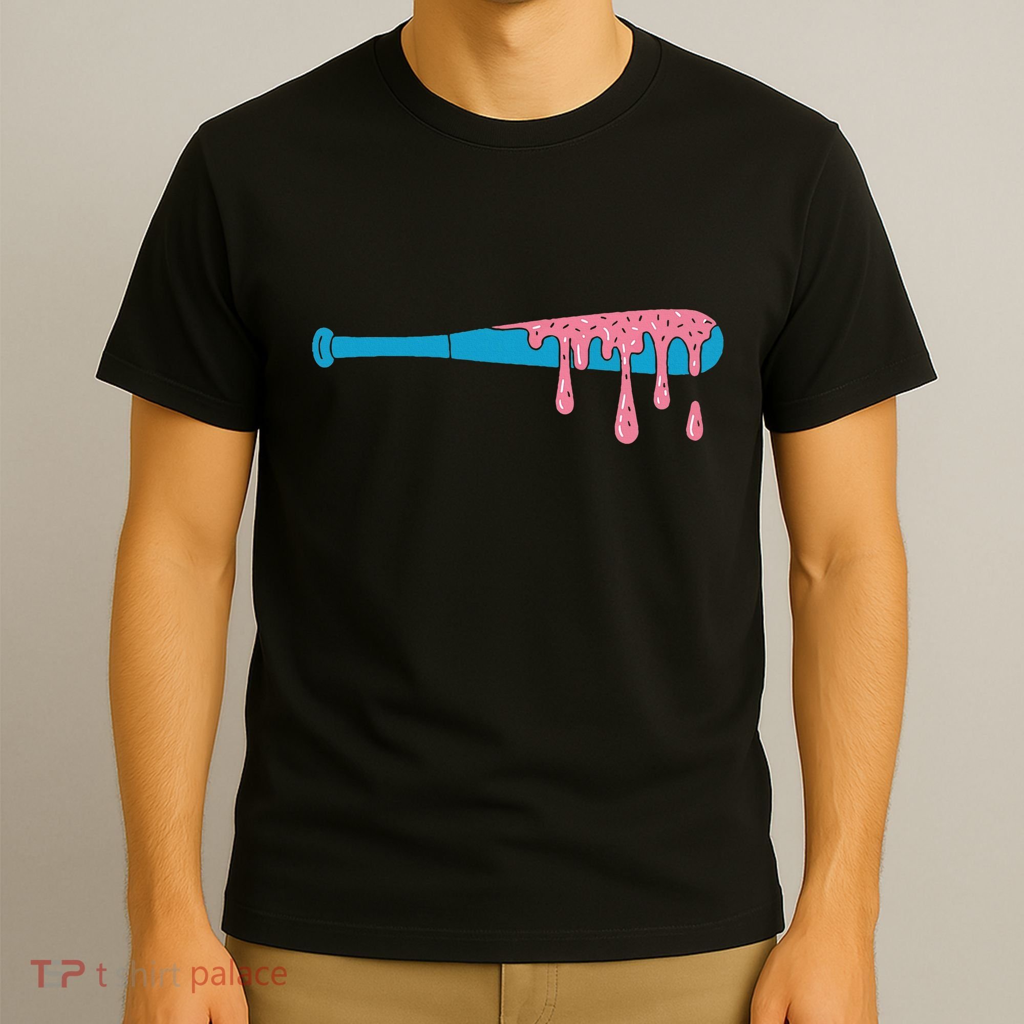 Ice Cream Baseball Bat With Baseball Sprinkles Drip T-Shirt