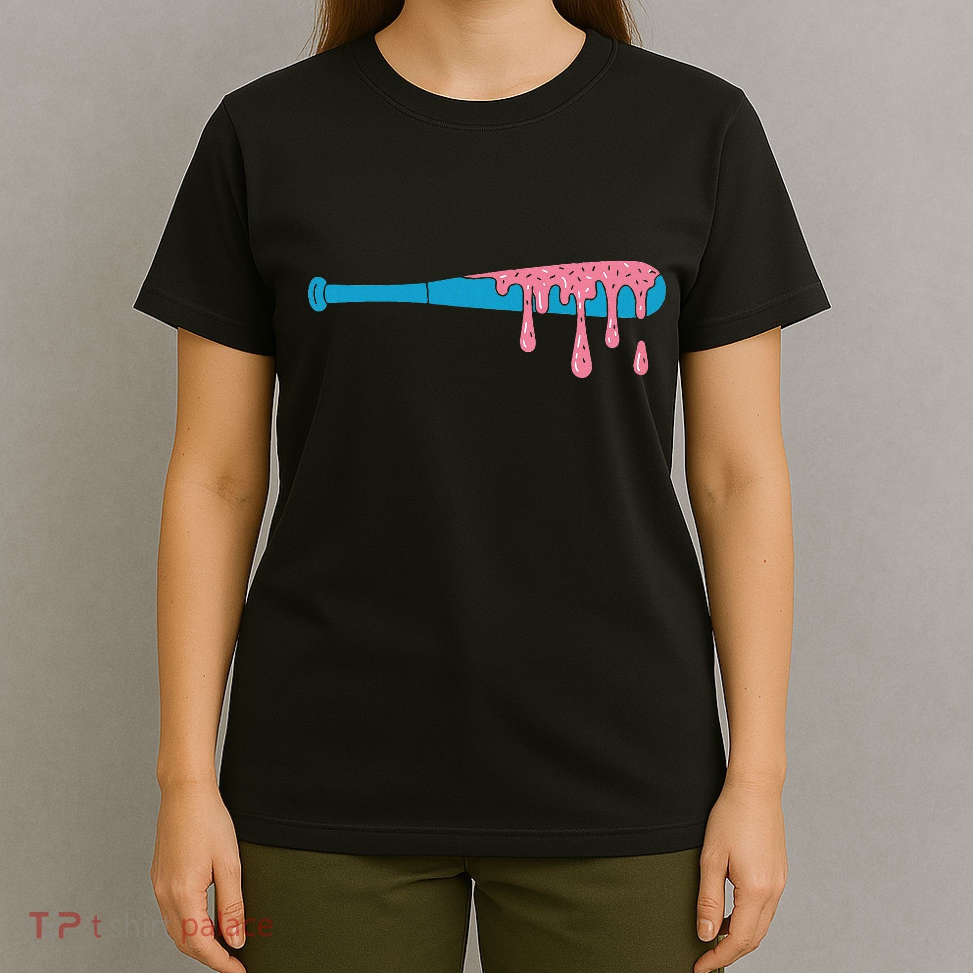 Ice Cream Baseball Bat With Baseball Sprinkles Drip T-Shirt