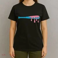 Ice Cream Baseball Bat With Baseball Sprinkles Drip T-Shirt thumb 4