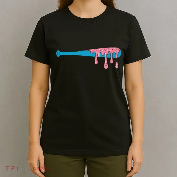 Ice Cream Baseball Bat With Baseball Sprinkles Drip T-Shirt