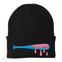 Ice Cream Baseball Bat With Baseball Sprinkles Drip Beanie thumb 0