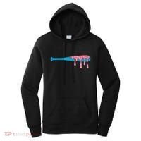 Ice Cream Baseball Bat With Baseball Sprinkles Drip Women's Hoodie thumb 0