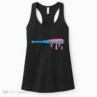 Ice Cream Baseball Bat With Baseball Sprinkles Drip Women's Tank Top thumb 0