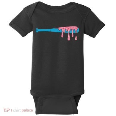 Ice Cream Baseball Bat With Baseball Sprinkles Drip Baby Bodysuit