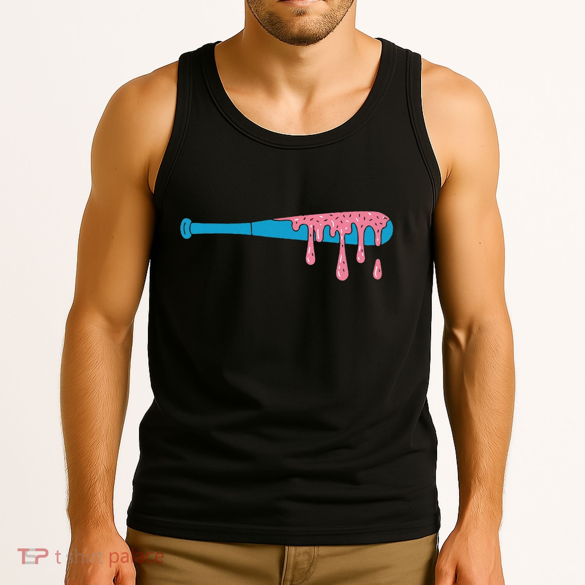Ice Cream Baseball Bat With Baseball Sprinkles Drip Tank Top