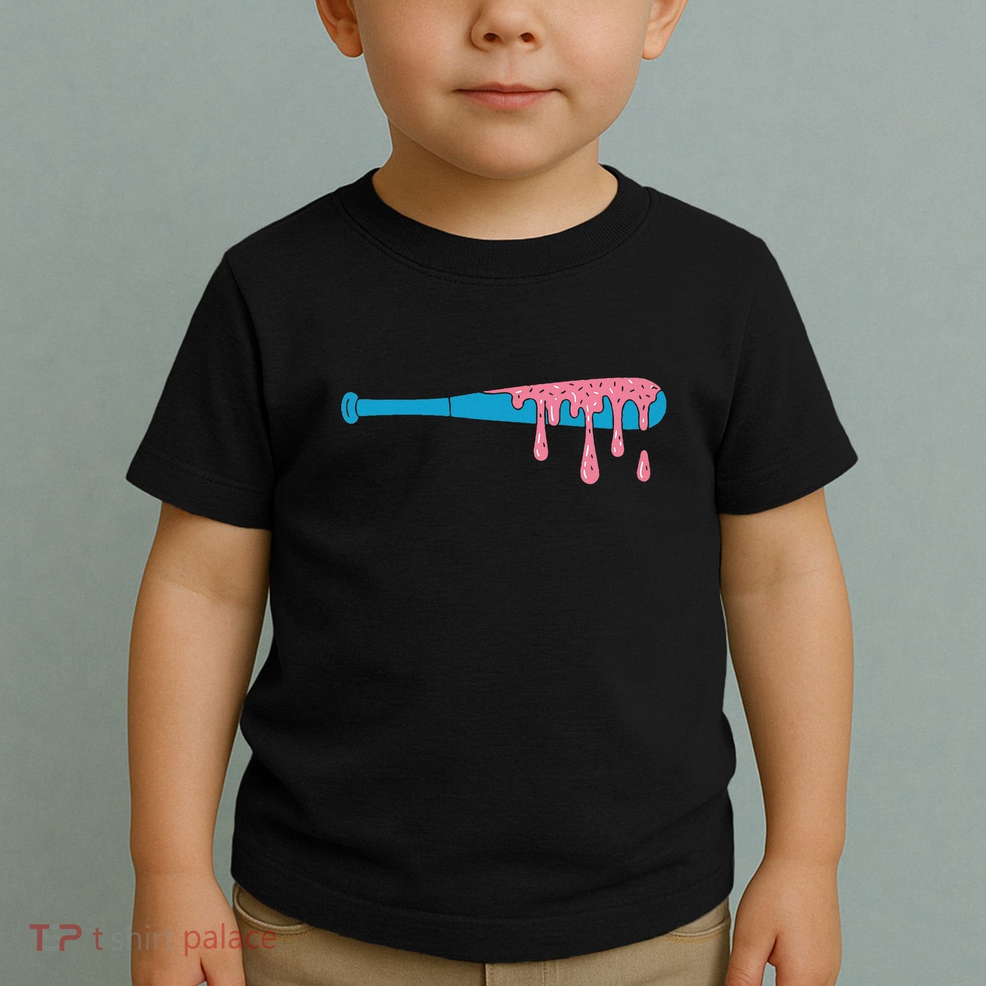 Ice Cream Baseball Bat With Baseball Sprinkles Drip Toddler T-Shirt