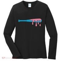 Ice Cream Baseball Bat With Baseball Sprinkles Drip Women's Long Sleeve Shirt thumb 0