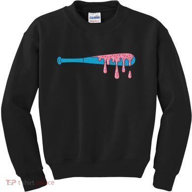 Ice Cream Baseball Bat With Baseball Sprinkles Drip Kids Sweatshirt