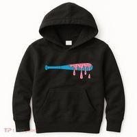 Ice Cream Baseball Bat With Baseball Sprinkles Drip Kids Hoodie thumb 0