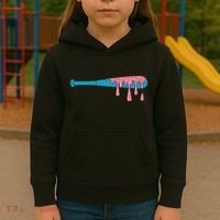 Ice Cream Baseball Bat With Baseball Sprinkles Drip Kids Hoodie thumb 3