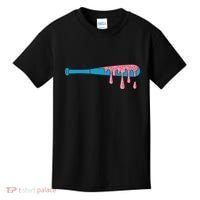 Ice Cream Baseball Bat With Baseball Sprinkles Drip Kids T-Shirt thumb 0