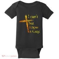 I Cant But I Know A Guy Jesus Cross Funny Christian Baby Bodysuit thumb 0