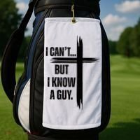 I Cant But I Know A Guy Christian Faith Cross Golf Towel thumb 2
