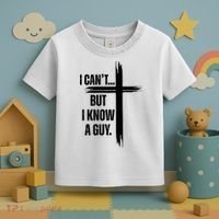 I Cant But I Know A Guy Christian Faith Cross Toddler T-Shirt thumb 3