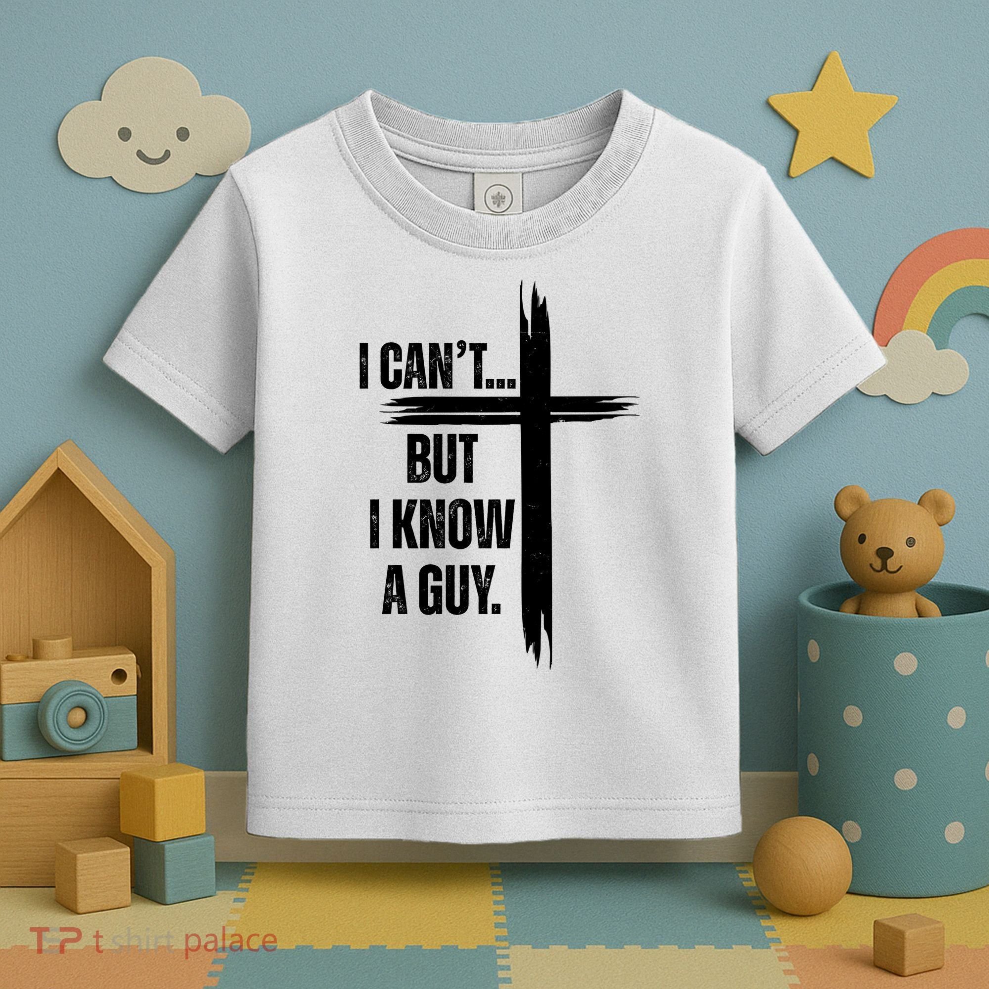 I Cant But I Know A Guy Christian Faith Cross Toddler T-Shirt