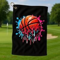 Ice Cream Basketball Drip Basketball Stuff Golf Towel thumb 1