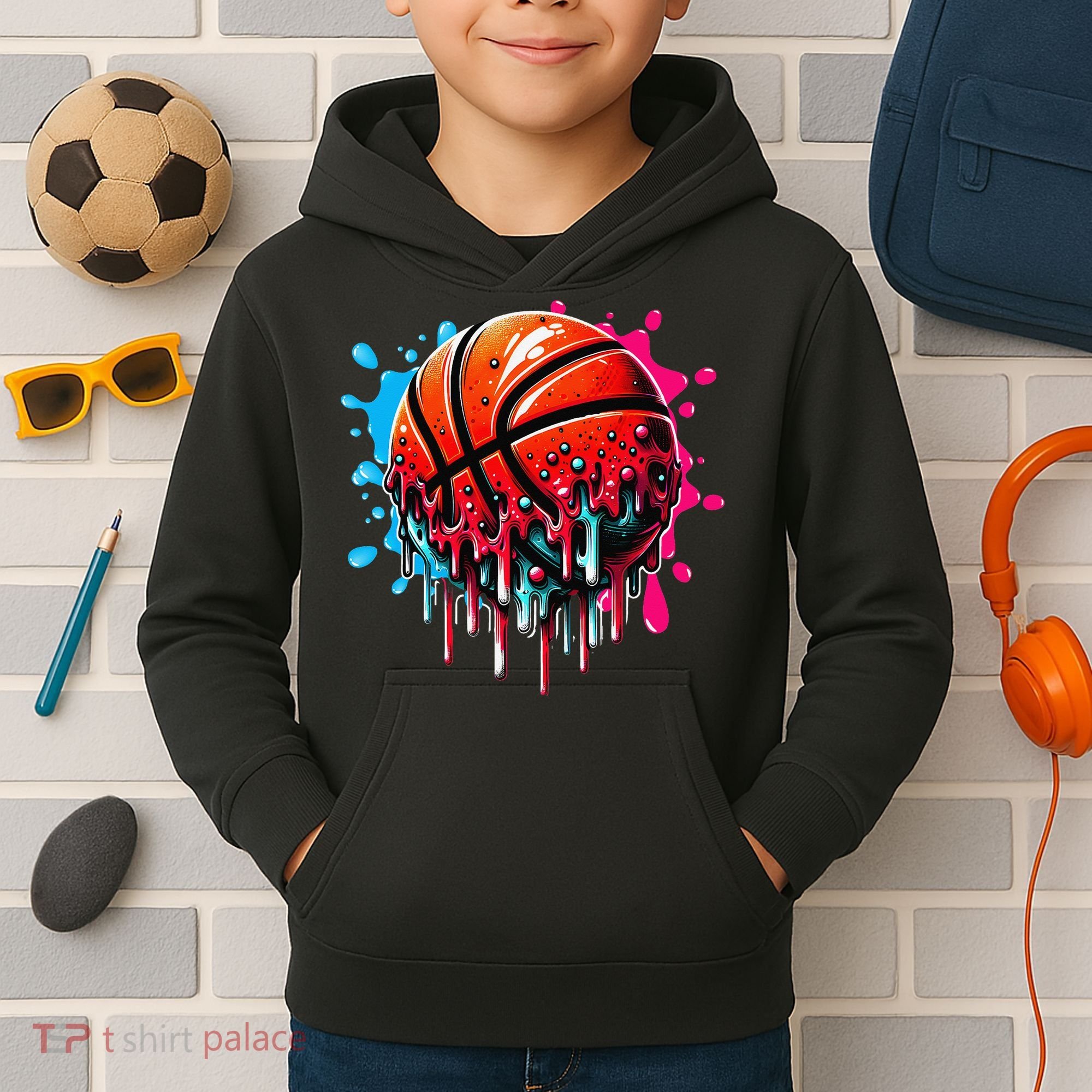 Ice Cream Basketball Drip Basketball Stuff Kids Hoodie