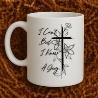 I Cant But I Know A Guy Jesus Cross Funny Christian God Coffee Mug thumb 2