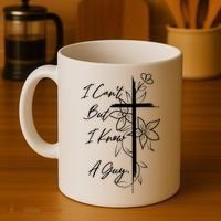 I Cant But I Know A Guy Jesus Cross Funny Christian God Coffee Mug thumb 4