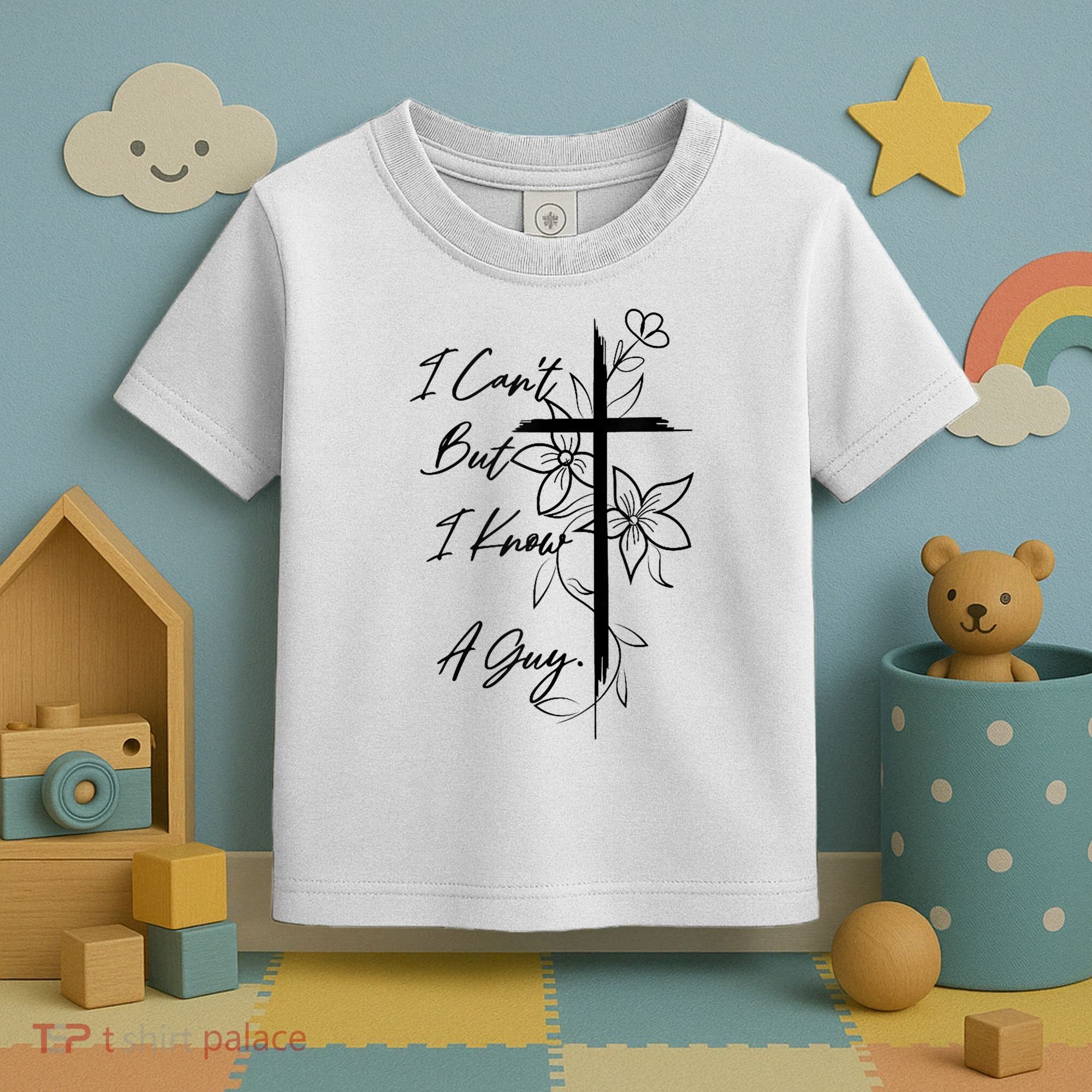 I Cant But I Know A Guy Jesus Cross Funny Christian God Toddler T-Shirt