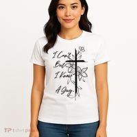 I Cant But I Know A Guy Jesus Cross Funny Christian God Women's T-Shirt thumb 4