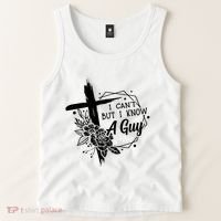 I Cant But I Know A Guy Jesus Cross Funny Christian Tank Top thumb 2